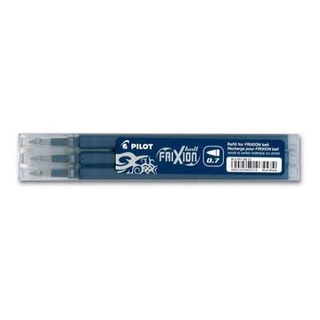 Rollertoll betét golyóméret 0,7mm, 3 db/csom Pilot Frixion Ball, írásszín tintakék Rollertoll betét golyóméret 0,7mm, 3 db/csom Pilot Frixion Ball, írásszín tintakék