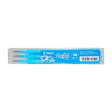 Rollertoll betét golyóméret 0,7mm, 3 db/csom Pilot Frixion Ball, írásszín világoskék Rollertoll betét golyóméret 0,7mm, 3 db/csom Pilot Frixion Ball, írásszín világoskék