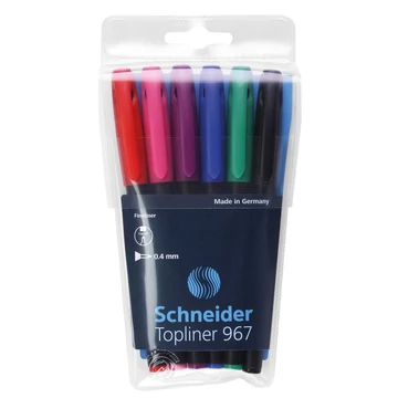 Rostirón, tűfilc készlet, 0,4mm, Schneider TopLiner 967, 6 klf. szín Rostirón, tűfilc készlet, 0,4mm, Schneider TopLiner 967, 6 klf. szín