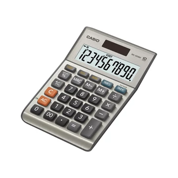 Számológép asztali 10 digit nagy, döntött kijelző Casio MS 100 FM ezüst Számológép asztali 10 digit nagy, döntött kijelző Casio MS 100 FM ezüst