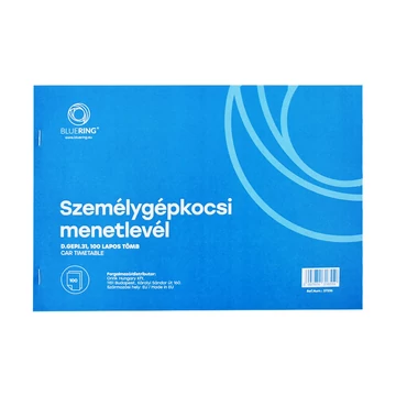 Személygépkocsi menetlevél 100lap,os tömb A4, fekvő D.GEPJ.31 Bluering® Személygépkocsi menetlevél 100lap,os tömb A4, fekvő D.GEPJ.31 Bluering®