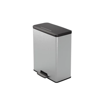 Szemetes kuka pedálos fémhatású műanyag 70 liter literes Fekete/ezüst Deco Bin_Curver Szemetes kuka pedálos fémhatású műanyag 70 liter literes Fekete/ezüst Deco Bin_Curver