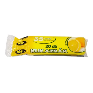 Szemeteszsák 35 liter 50 x 60 cm 20 db/tekercs 15 mikron sárga Szemeteszsák 35 liter 50 x 60 cm 20 db/tekercs 15 mikron sárga