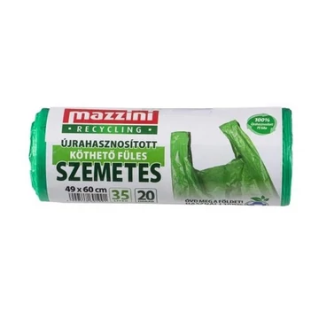 Szemeteszsák köthető füles 35 liter 20 db/tekercs Mazzini zöld Szemeteszsák köthető füles 35 liter 20 db/tekercs Mazzini zöld