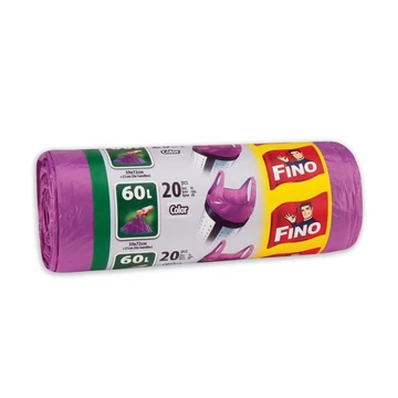 Szemeteszsák köthető füles 60 literes 20 db/tekercs lila Fino Szemeteszsák köthető füles 60 literes 20 db/tekercs lila Fino