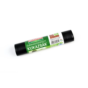 Szemeteszsák újrahasznosított 135 liter 70 x 110 cm 17 mikron 5 db/tekercs Mazzini_fekete Szemeteszsák újrahasznosított 135 liter 70 x 110 cm 17 mikron 5 db/tekercs Mazzini_fekete