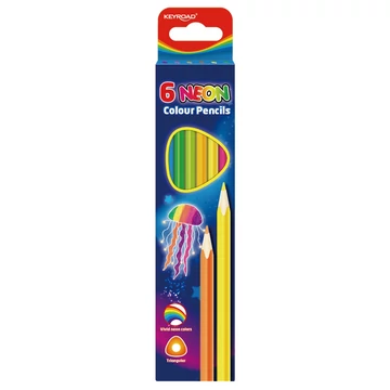 Színes ceruza készlet háromszögletű Keyroad Neon 6 klf. neon szín Színes ceruza készlet háromszögletű Keyroad Neon 6 klf. neon szín