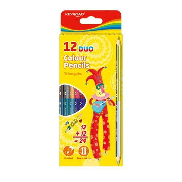 Színes ceruza készlet kétvégű, háromszögletű Keyroad Duo 12 klf. szín Színes ceruza készlet kétvégű, háromszögletű Keyroad Duo 12 klf. szín