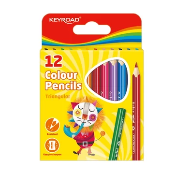 Színes ceruza készlet rövid, háromszögletű Keyroad 12 klf. szín Színes ceruza készlet rövid, háromszögletű Keyroad 12 klf. szín