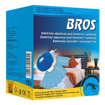 Szúnyogirtó elektromos készülék + 10db lapka Bros Szúnyogirtó elektromos készülék + 10db lapka Bros