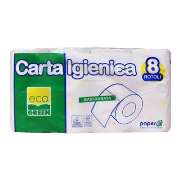 Toalettpapír 2 rétegű kistekercses 200 lap/tekercs 8 tekercs/csomag Paperblu Maxi Durata_Paperdi Toalettpapír 2 rétegű kistekercses 200 lap/tekercs 8 tekercs/csomag Paperblu Maxi Durata_Paperdi