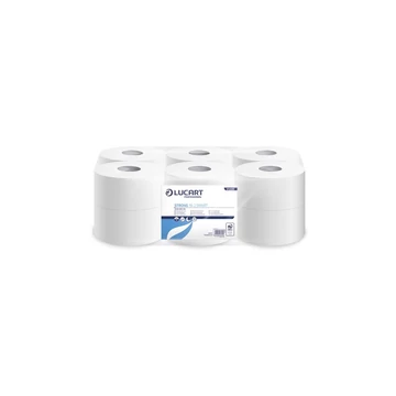Toalettpapír 2 rétegű közületi átmérő: 19 cm 100 % cellulóz 12 tekercs/karton 19 J Strong Lucart Smart_812516 hófehér Toalettpapír 2 rétegű közületi átmérő: 19 cm 100 % cellulóz 12 tekercs/karton 19 J Strong Lucart Smart_812516 hófehér