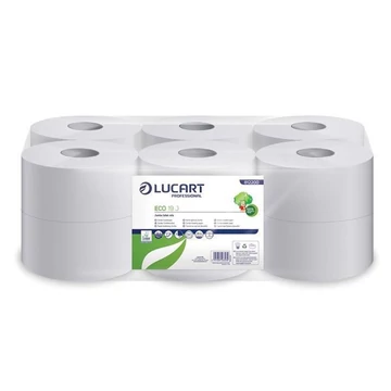 Toalettpapír 2 rétegű közületi átmérő: 19 cm 12 tekercs/karton 19 J EcoLucart_812200 fehér Toalettpapír 2 rétegű közületi átmérő: 19 cm 12 tekercs/karton 19 J EcoLucart_812200 fehér