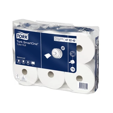 Toalettpapír 2 rétegű laponkénti adagolású 1150 lap/207 m/tekercs 6 tekercs/csomag Smart One®Tork_472242 fehér T8 Toalettpapír 2 rétegű laponkénti adagolású 1150 lap/207 m/tekercs 6 tekercs/csomag Smart One®Tork_472242 fehér T8