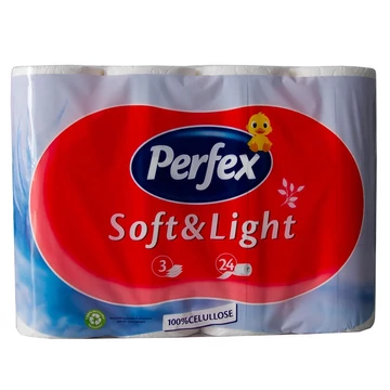 Toalettpapír 3 rétegű 100% cellulóz 24 tekercs/csomag Boni Perfex hófehér Toalettpapír 3 rétegű 100% cellulóz 24 tekercs/csomag Boni Perfex hófehér