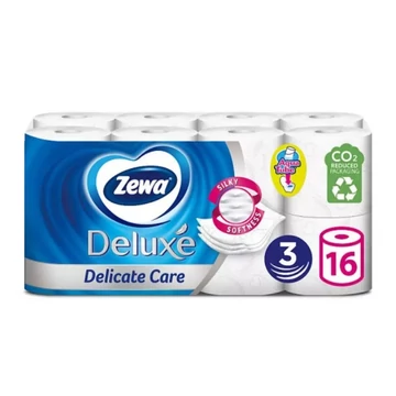 Toalettpapír 3 rétegű 100% cellulóz 16 tekercs/csomag Delicate Care Deluxe Zewa Toalettpapír 3 rétegű 100% cellulóz 16 tekercs/csomag Delicate Care Deluxe Zewa