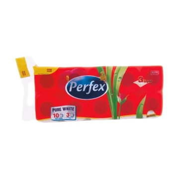 Toalettpapír 3 rétegű 100% cellulóz 84 lap/tekercs 8+2 tekercs/csomag Boni Perfex Toalettpapír 3 rétegű 100% cellulóz 84 lap/tekercs 8+2 tekercs/csomag Boni Perfex