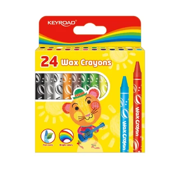 Zsírkréta készlet 8x90 mm 24 db/bliszter Keyroad Wax Crayon vegyes színek Zsírkréta készlet 8x90 mm 24 db/bliszter Keyroad Wax Crayon vegyes színek