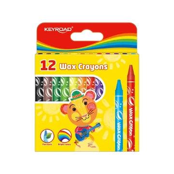 Zsírkréta készlet 8x90mm 12 db/bliszter Keyroad Wax Crayon vegyes színek Zsírkréta készlet 8x90mm 12 db/bliszter Keyroad Wax Crayon vegyes színek