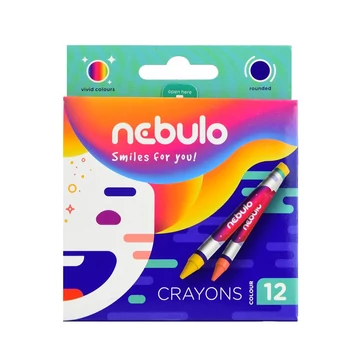 Zsírkréta készlet, Nebulo, 12 klf. szín Zsírkréta készlet, Nebulo, 12 klf. szín