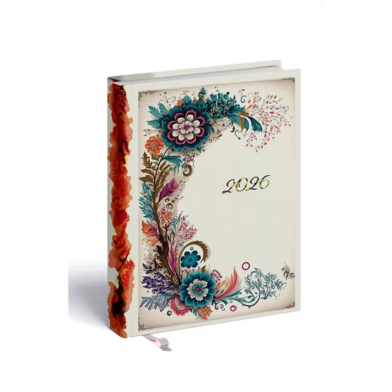 Határidőnapló 2day B/6, kétnapos beosztás + jegyzetlap vintage Realsystem 2026.