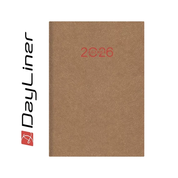 Határidőnapló Animal A5 heti, fehér lapokkal Gazelle okker Dayliner 2026.