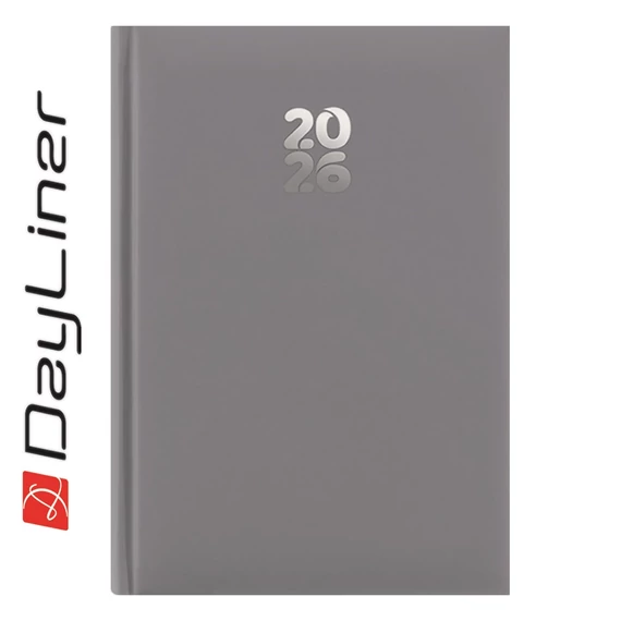 Határidőnapló Pannon A5 Napi, fehér lapokkal szürke Dayliner 2026.
