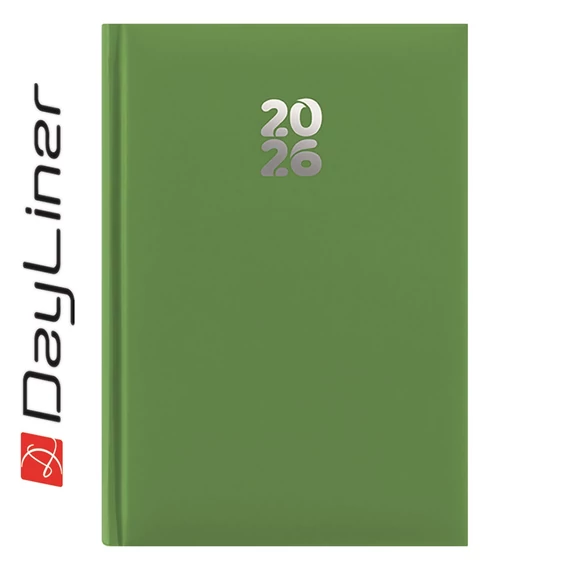 Határidőnapló Pannon A5 napi, fehér lapokkal világoszöld Dayliner 2026.