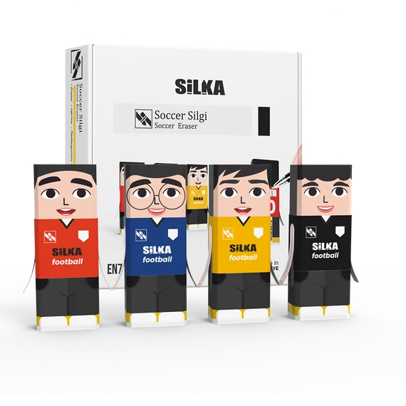 Radír, focisták, 20 db/display Silka