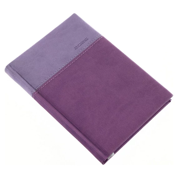 Zsebnaptár álló Lux, fehér lapokkal lila Realsystem 2026.