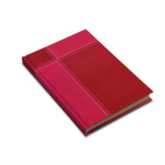 Zsebnaptár álló Prémium M B/6, heti krémszínű lapokkal piros Realsystem 2026.