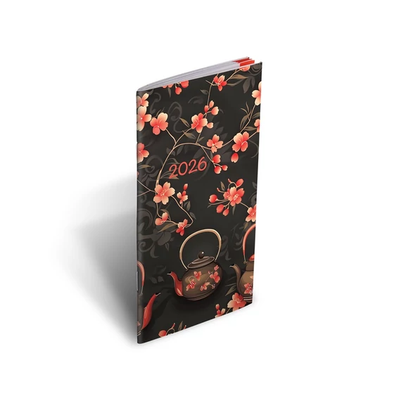 Zsebnaptár tűzött Zsebirka 2 heti teavirág Realsystem 2026.