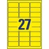 Kép 3/5 - Etikett címke, 63,5 x29,6mm, időjárásálló poliészter, 27 címke/ív, 20 ív/doboz, Avery sárga